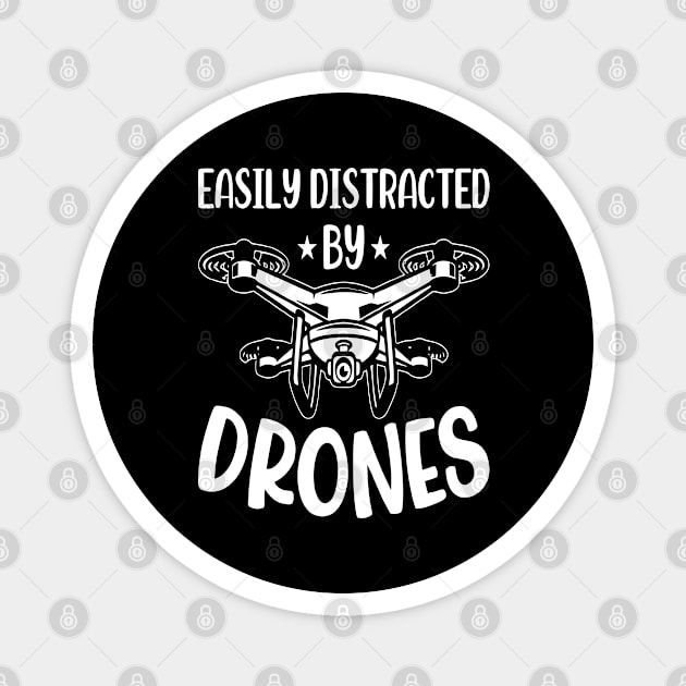 Easily Distracted By Drone Vintage Magnet by rhazi mode plagget